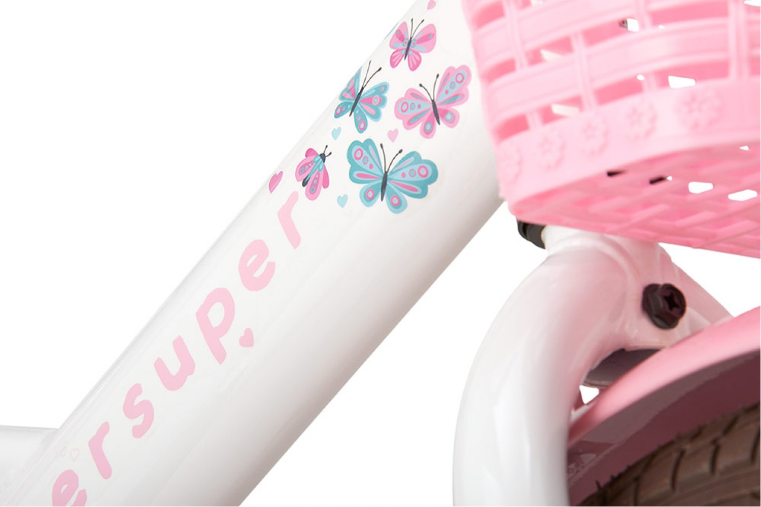 Vélo Enfant Supersuper Little Miss 14 Pouces Filles Blanc