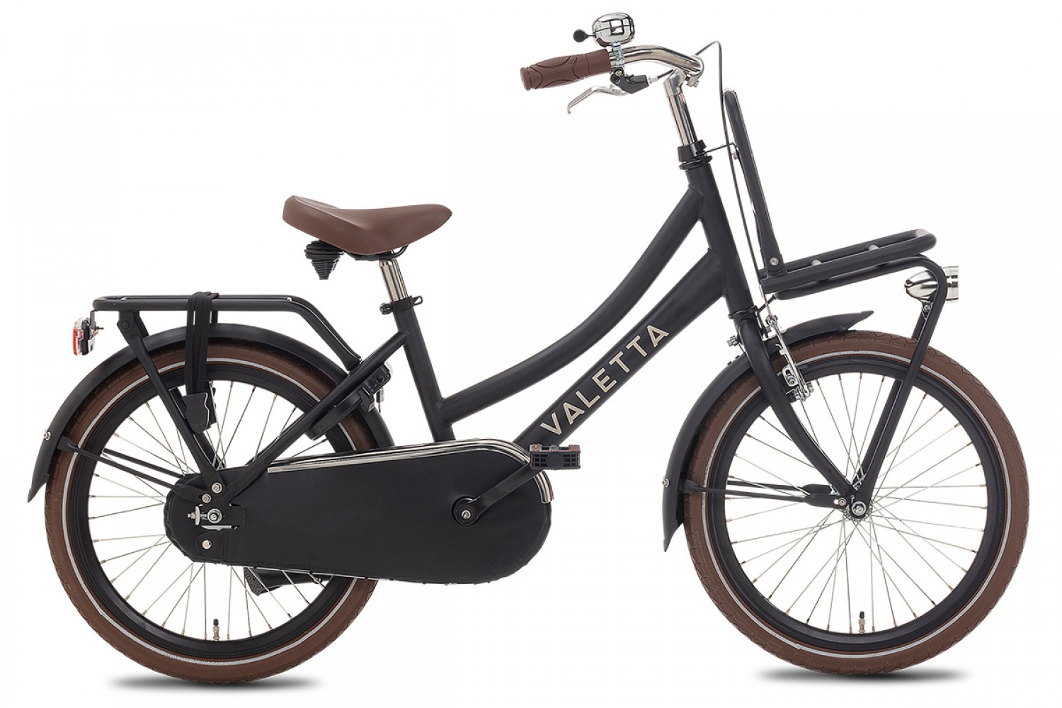 Vélo Hollandais Valetta Cargo 20 Pouces Filles Noir Mat