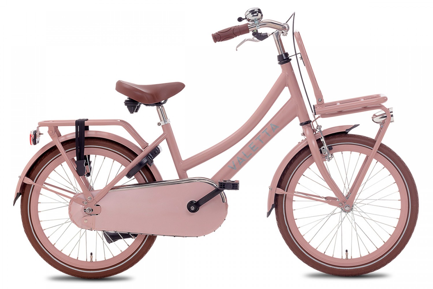 Vélo Hollandais Valetta Cargo 20 Pouces Filles Rose Mat