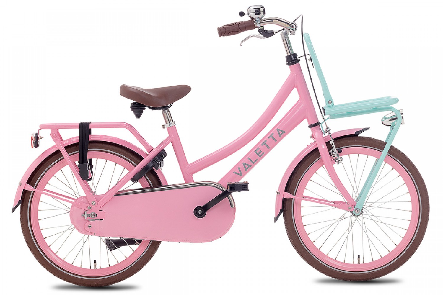 Vélo Hollandais Valetta Cargo 20 Pouces Filles Rose Menthe