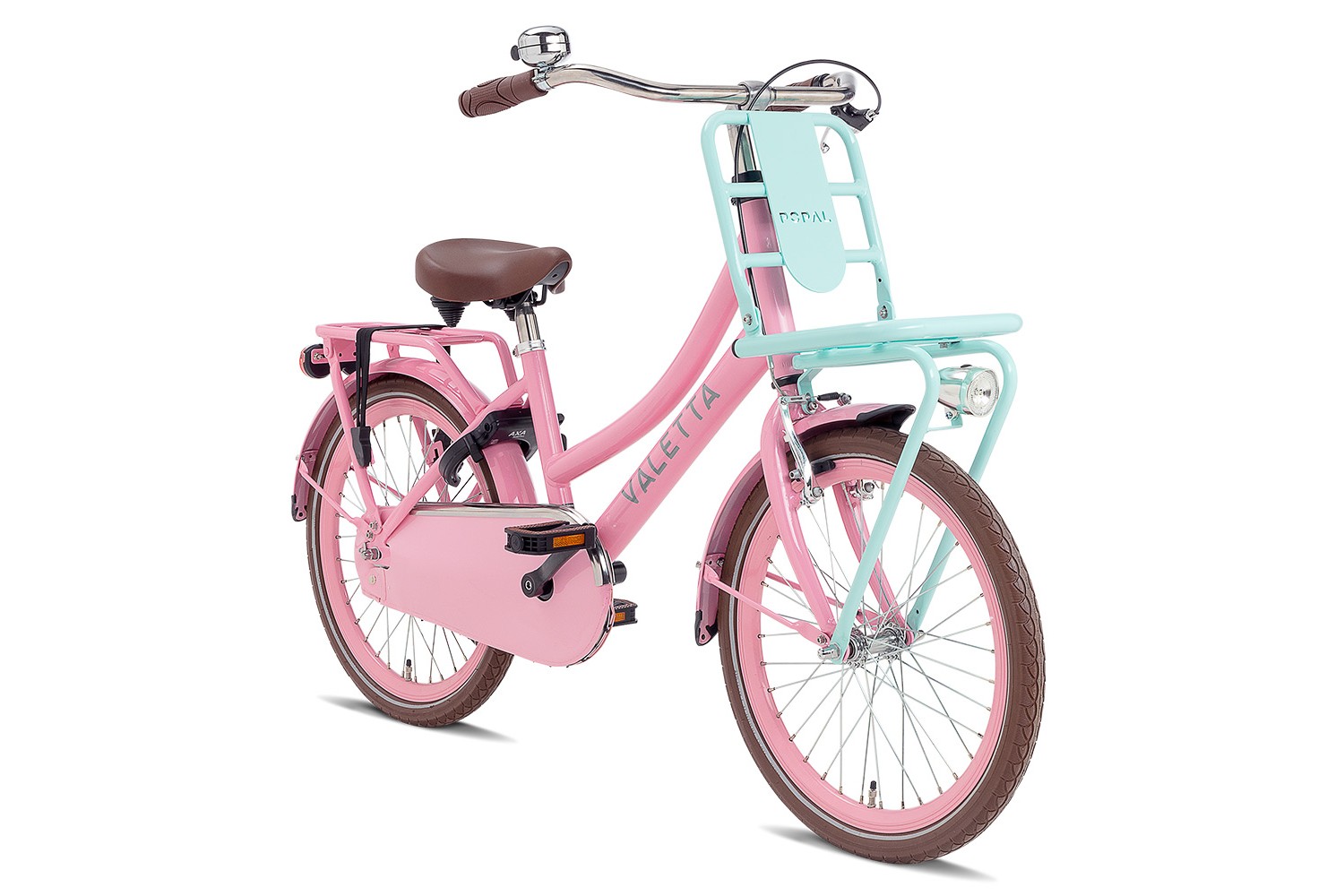 Vélo Hollandais Valetta Cargo 20 Pouces Filles Rose Menthe