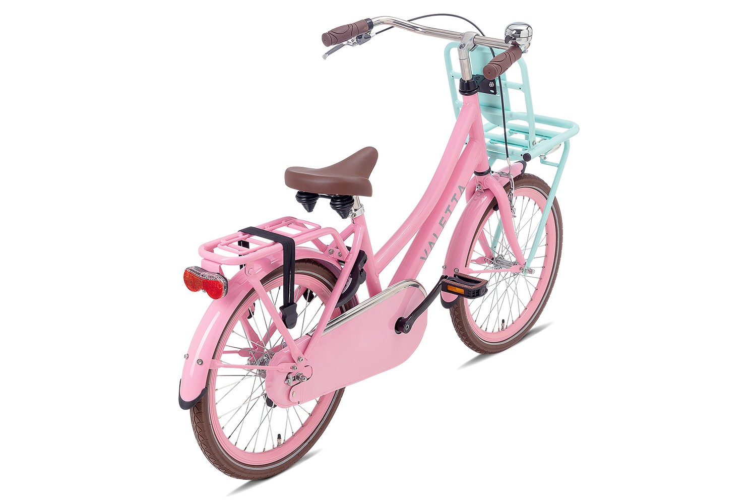 Vélo Hollandais Valetta Cargo 20 Pouces Filles Rose Menthe