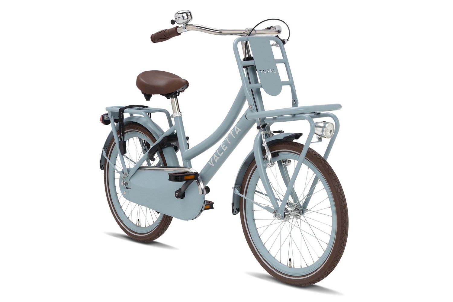 Vélo Hollandais Valetta Cargo 20 Pouces Filles Bleu Mat