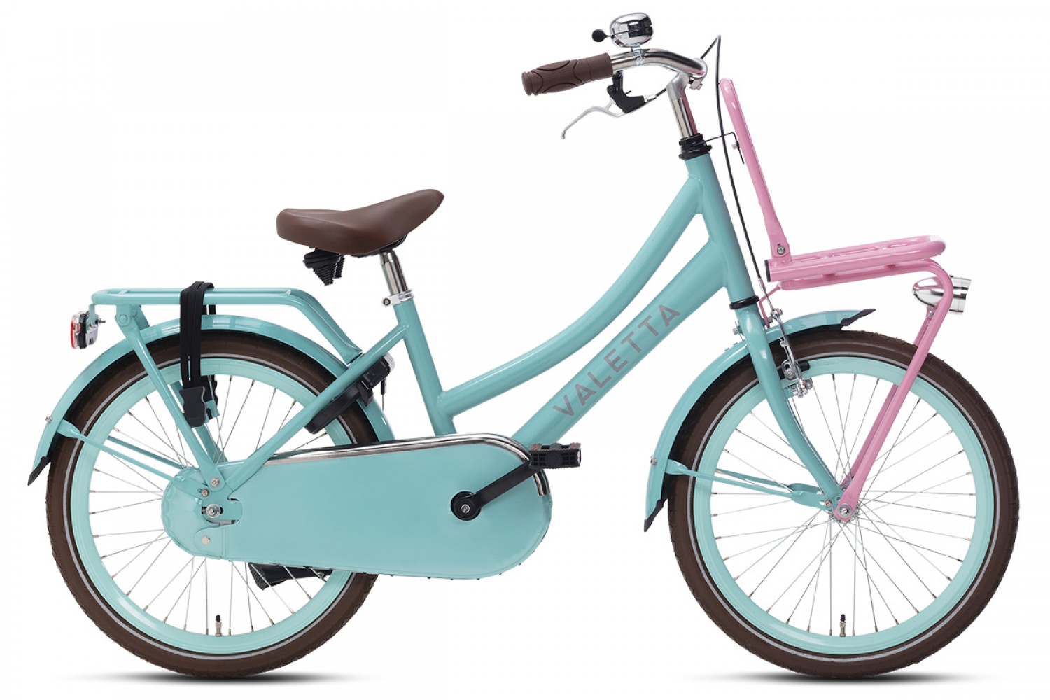 Vélo Hollandais Valetta Cargo 20 Pouces Filles Turquoise Rose