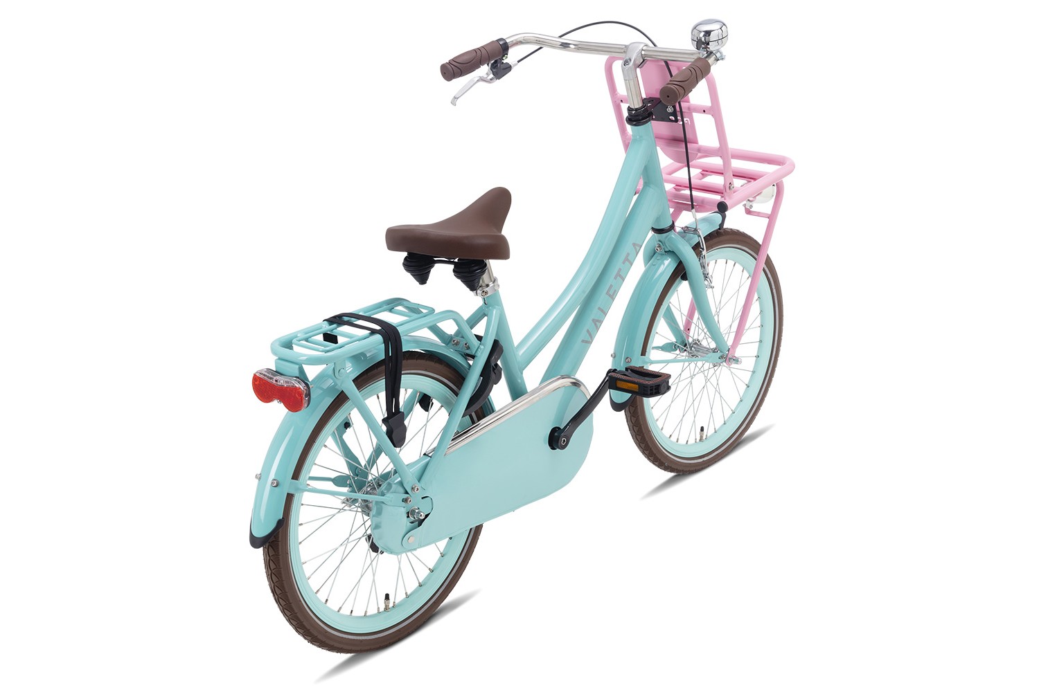 Vélo Hollandais Valetta Cargo 20 Pouces Filles Turquoise Rose