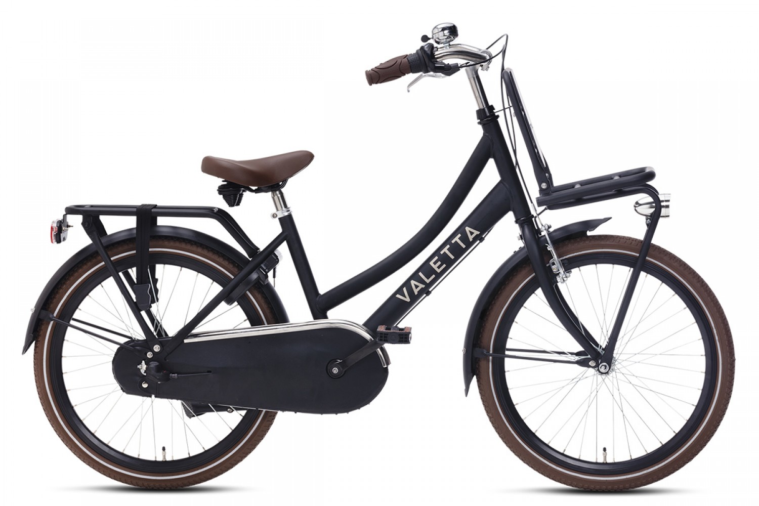 Vélo Hollandais Valetta Cargo 22 Pouces Filles Noir Mat