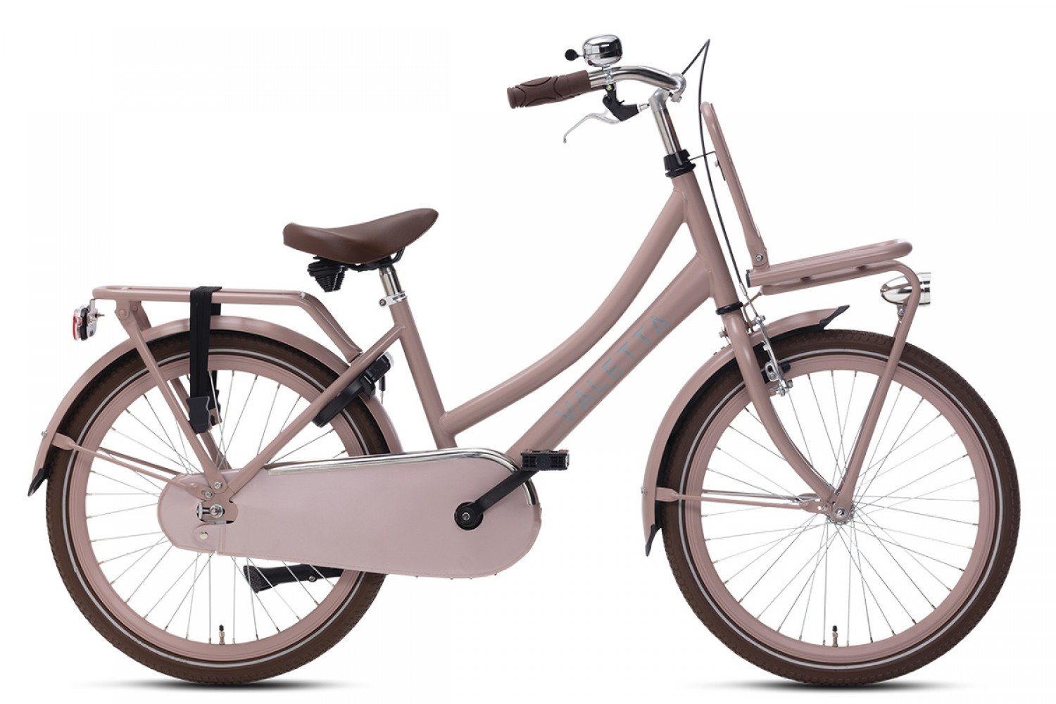 Vélo Hollandais Valetta Cargo 22 Pouces Filles Rose Mat