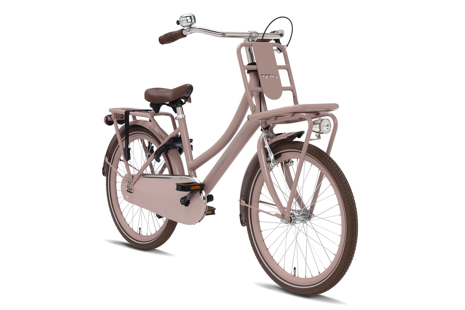 Vélo Hollandais Valetta Cargo 22 Pouces Filles Rose Mat