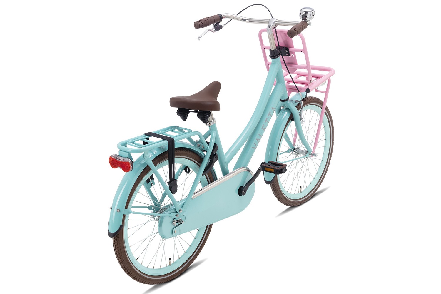 Vélo Hollandais Valetta Cargo 22 Pouces Filles Turquoise Rose