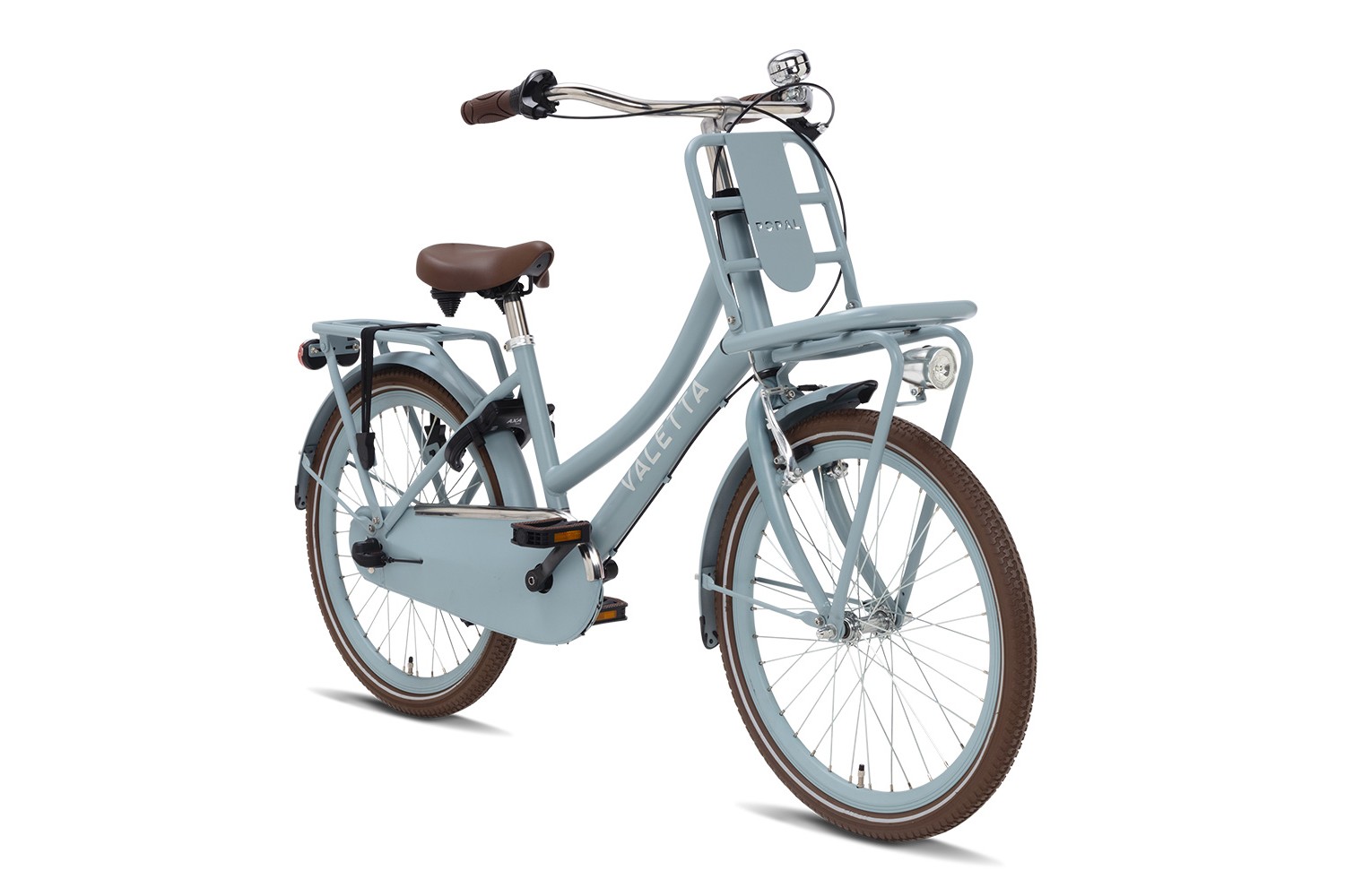 Vélo Hollandais Valetta Cargo N3 22 Pouces Filles Bleu Mat