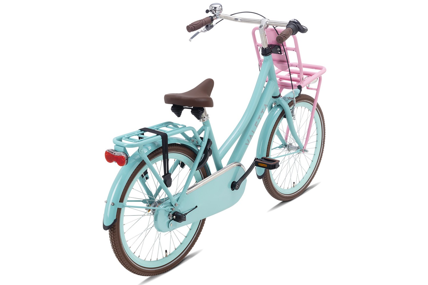 Vélo Hollandais Valetta Cargo N3 22 Pouces Filles Turquoise Rose