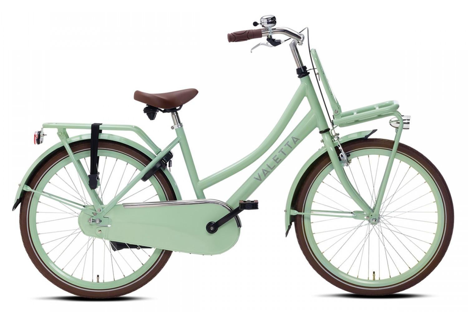 Vélo Hollandais Valetta Cargo 24 Pouces Filles Vert Pastel