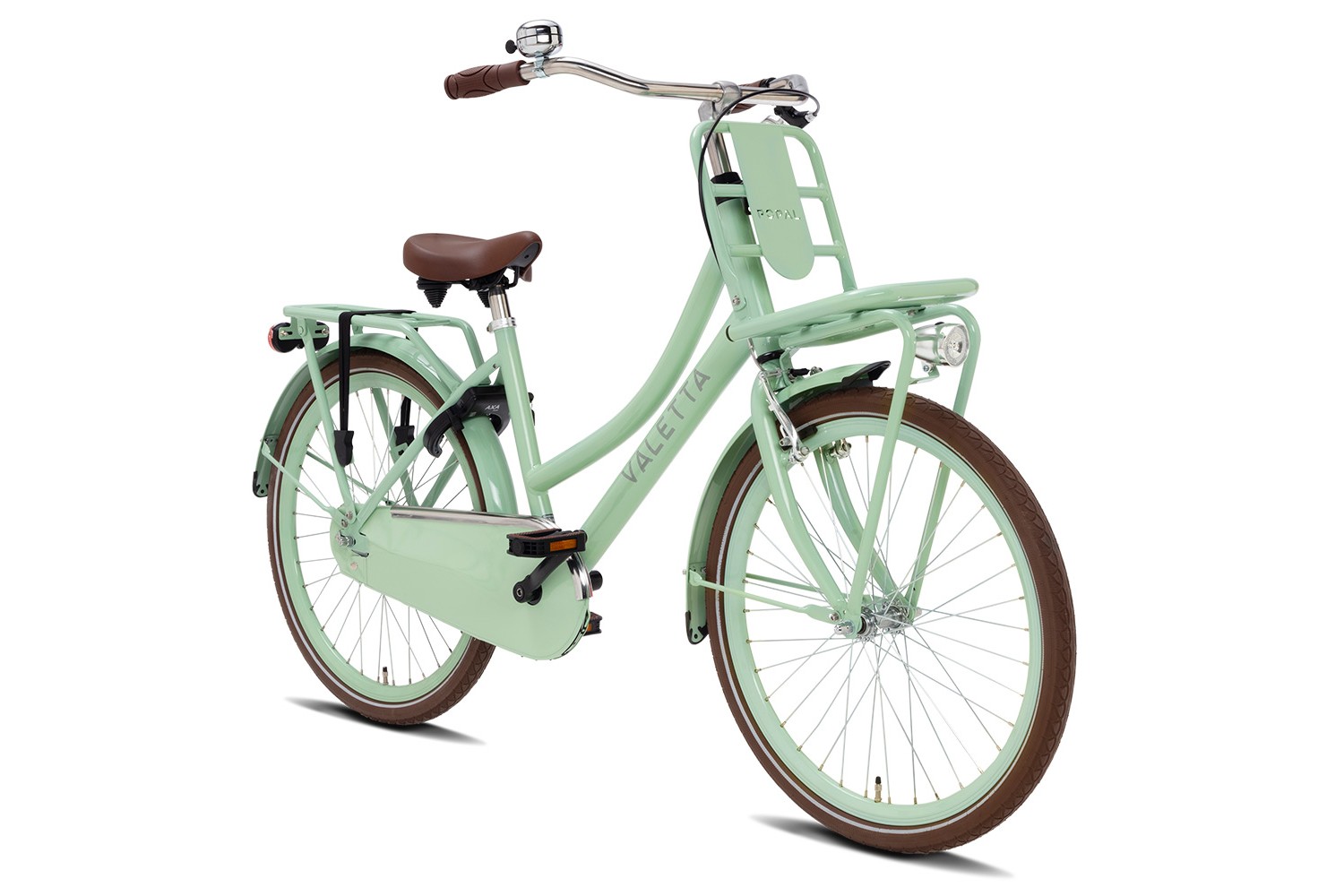 Vélo Hollandais Valetta Cargo 24 Pouces Filles Vert Pastel