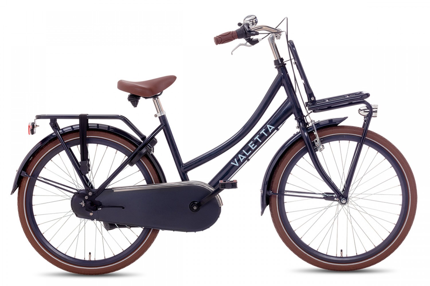 Vélo Hollandais Valetta Cargo N3 24 Pouces Filles Bleu Nuit