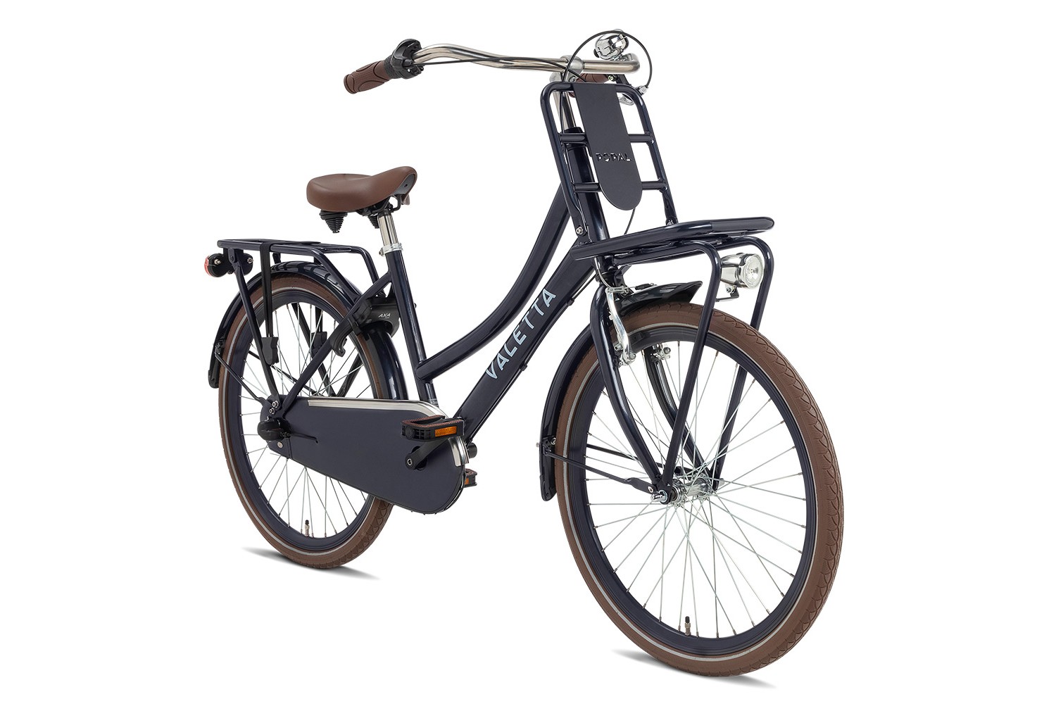 Vélo Hollandais Valetta Cargo N3 24 Pouces Filles Bleu Nuit